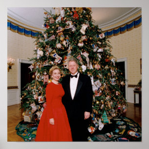 Weihnachten von US-Präsident Bill Clinton & Hillar Poster