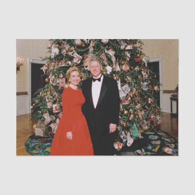 Weihnachten von US-Präsident Bill Clinton & Hillar Seidenpapier (Vorderseite)