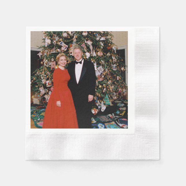 Weihnachten von US-Präsident Bill Clinton & Hillar Serviette (Vorderseite)