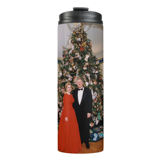 Weihnachten von US-Präsident Bill Clinton & Hillar Thermosbecher (Vorderseite)