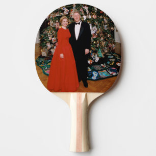 Weihnachten von US-Präsident Bill Clinton & Hillar Tischtennis Schläger