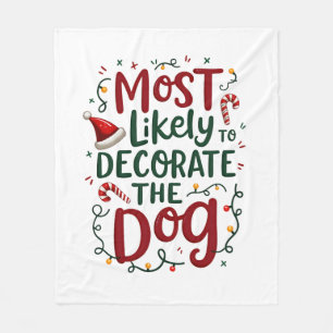 Weihnachten Wahrscheinlich Dekorieren Hund Xmas Fa Fleecedecke