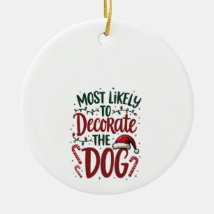 Weihnachten Wahrscheinlich Dekorieren Hund Xmas Fa Keramik Ornament