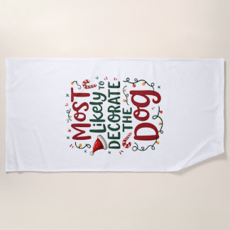 Weihnachten Wahrscheinlich Dekorieren Hund Xmas Fa Strandtuch
