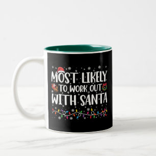 Weihnachten wahrscheinlich mit Santa Familie train Zweifarbige Tasse