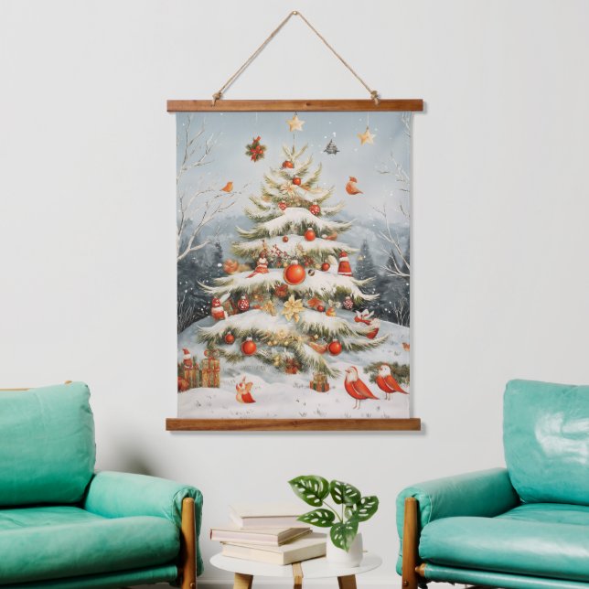 Weihnachten Wandteppich Mit Holzrahmen (Wohnzimmer)