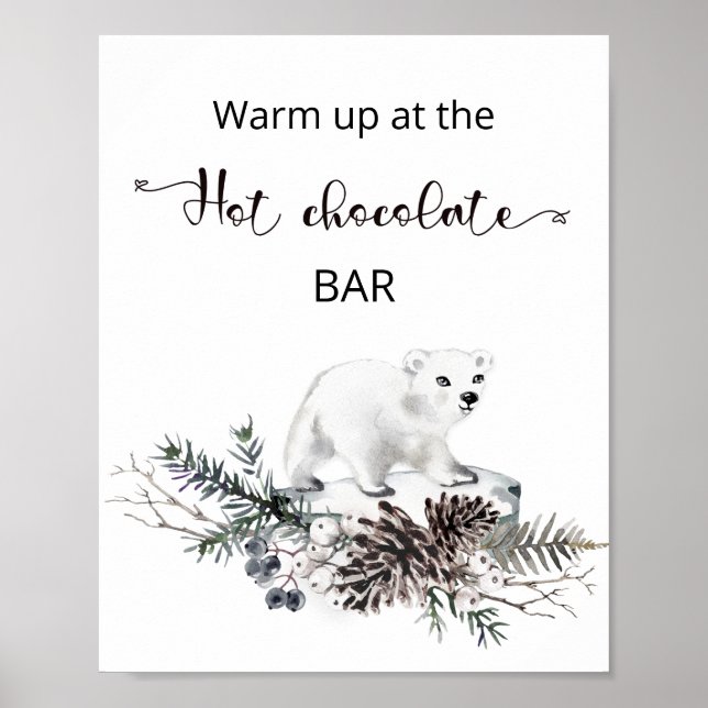 Weihnachten Warm auf der heißen Schokolade Bar Poster (Vorne)