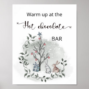 Weihnachten Warm auf der heißen Schokolade Bar Poster