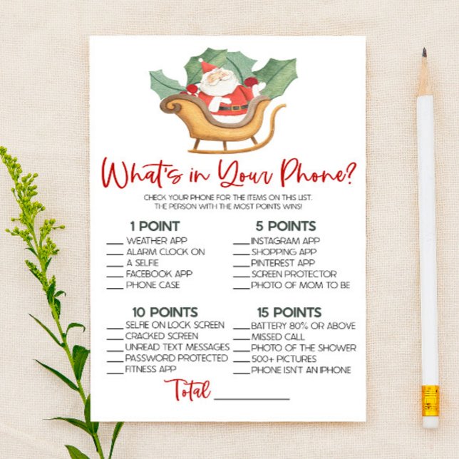 Weihnachten Was ist in Ihrem Telefon Baby Duschgam Briefpapier (Von Creator hochgeladen)