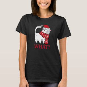 Weihnachten WAS Katze in der Weihnachtsmannmütze H T-Shirt