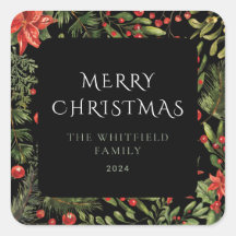 Weihnachten Wasserfarbe Blumengrün Familie