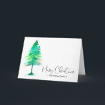 Weihnachten Wasserfarbe Pinetree, Personalisiert<br><div class="desc">Der Geruch von Kiefer ist so klar von Weihnachten,  senden Sie Ihrer Familie warme Wünsche in dieser Saison mit diesem Aquarellbild. Passen Sie Ihren Familiennamen,  Ihr Foto,  Ihren Gruß und Ihre Anmeldung an. Erhältlich in verschiedenen Größen.</div>