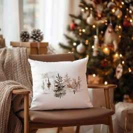Weihnachten Wasserfarben Winterlandschaft Kissen