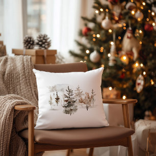 Weihnachten Wasserfarben Winterlandschaft Kissen