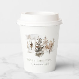 Weihnachten Wasserfarben Winterlandschaft Pappbecher