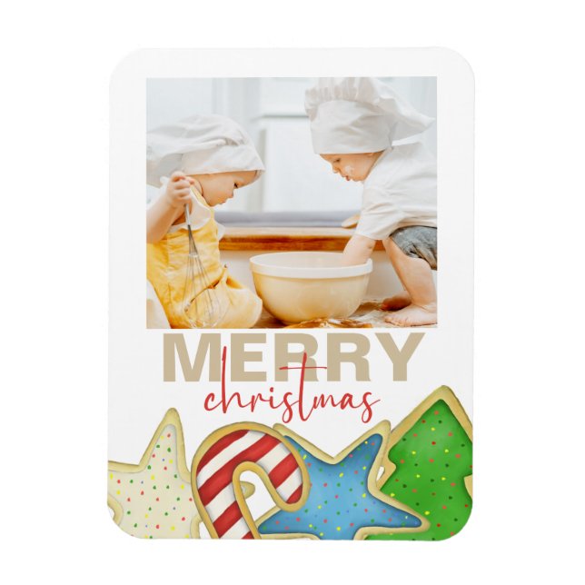 Weihnachten Wasserfarbene Niedliche Cookies 1 Foto Magnet (Vertikal)