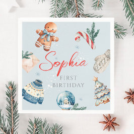 Weihnachten Watercolor Winter Erster Geburtstag Serviette