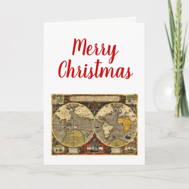 Weihnachten Weihnachten Antike Weltkarte #2 Gefäll (Vorderseite)