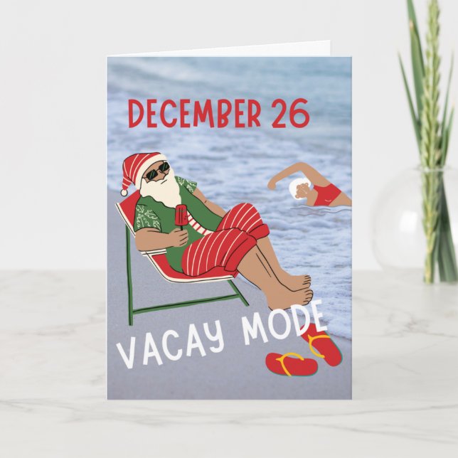 Weihnachten Weihnachten auf Urlaub am Strand Karte (Vorderseite)