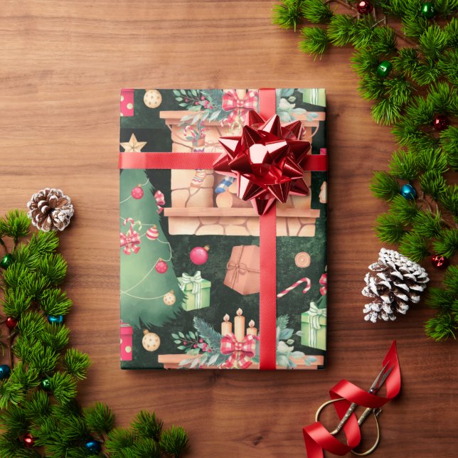 Weihnachten Weihnachten Bäume Weihnachten Weihnach Geschenkpapier (Feiertagsgeschenk)