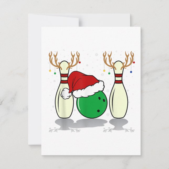 Weihnachten-Weihnachten-Bowling Weihnachten Einladung (Vorderseite)