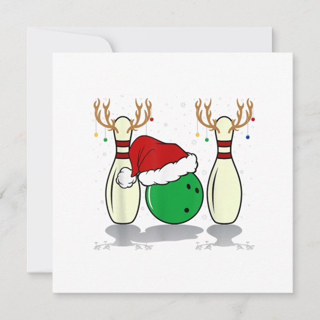 Weihnachten-Weihnachten-Bowling Weihnachten Einladung (Vorderseite)