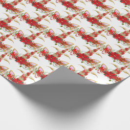 Weihnachten Weihnachten Einhorn Lashes White Gold  Geschenkpapier