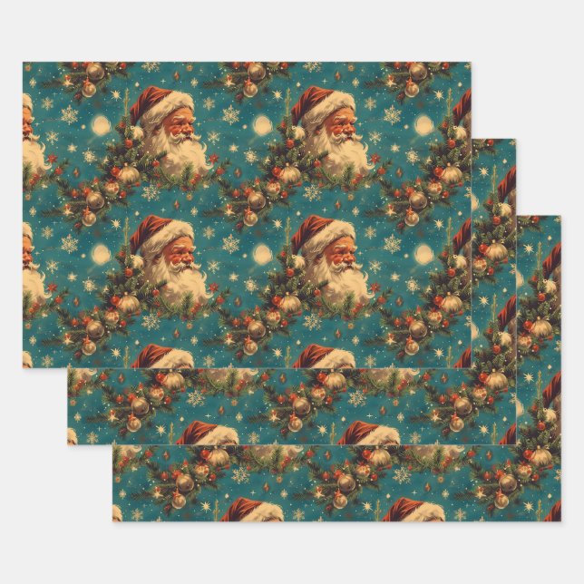 Weihnachten: Weihnachten Feierliche Nacht Himmel Geschenkpapier Set (Set)