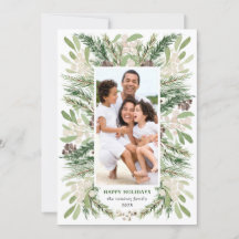 Weihnachten Weihnachten Florals Urlaub Fotokarte