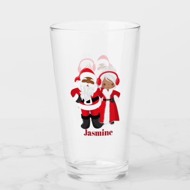 Weihnachten Weihnachten Frau Claus African America Glas (Vorderseite)