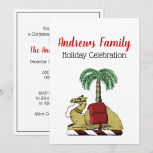 Weihnachten Weihnachten Heraldic Camel Palm Tree F Einladung