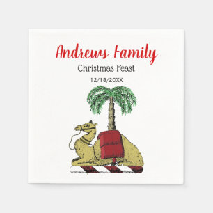 Weihnachten Weihnachten Heraldic Camel Palm Tree F Serviette