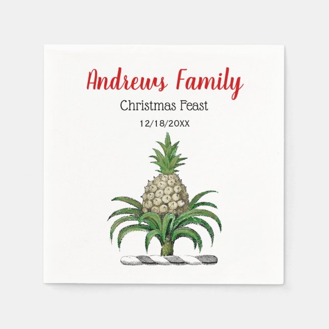Weihnachten Weihnachten Heraldisches Ananas Wappen Serviette (Vorderseite)