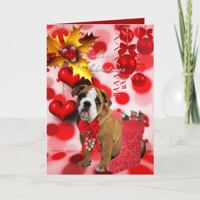 Weihnachten Weihnachten Hund Welpenherzen (Vorderseite)