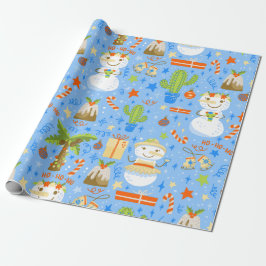 Weihnachten Weihnachten im Juli Snowman Kakteen So Geschenkpapier