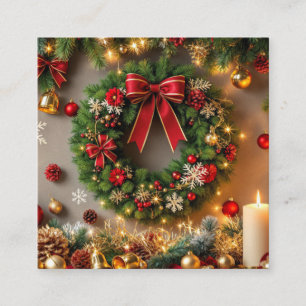 Weihnachten Weihnachten Jahreszeit Kerzen Dekorati Quadratische Visitenkarte
