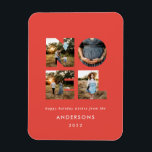 Weihnachten Weihnachten kühl, modern 4 Foto einfac Magnet<br><div class="desc">Farbenfrohe fröhliche Weihnachten Weihnachtstypografie 4 Foto Feriengestaltung. Rot,  Grün,  Marineblau,  Schwarz und Rosa sind verfügbar.</div>