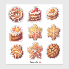 Weihnachten Weihnachten Lebkuchen Set von 9 Aufkleber