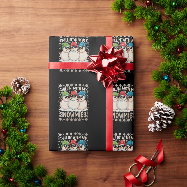 Weihnachten Weihnachten mit meinen Schneemassen Geschenkpapier (Feiertagsgeschenk)