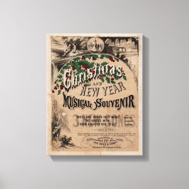 Weihnachten Weihnachten Musikalisches Plakatdekor Leinwanddruck (Vorderseite)