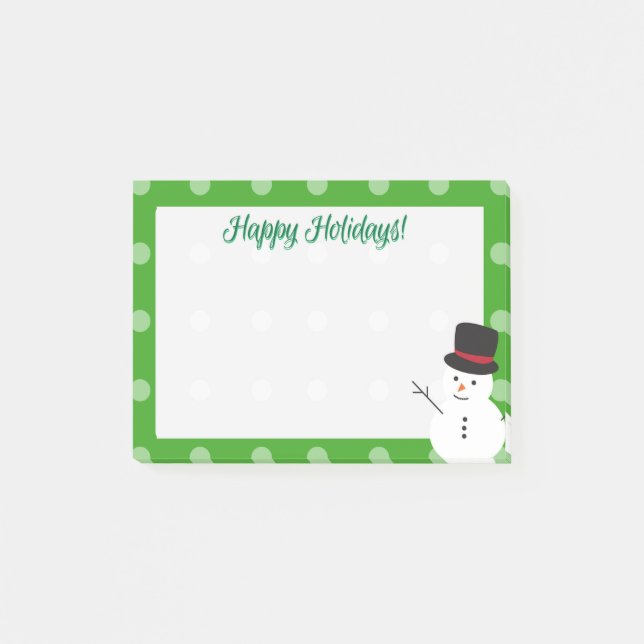 Weihnachten Weihnachten Niedlicher Cartoon Snowman Post-it Klebezettel (Vorderseite)