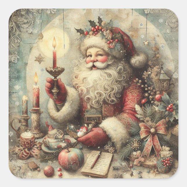 Weihnachten Weihnachten Quadratischer Aufkleber (Vorderseite)