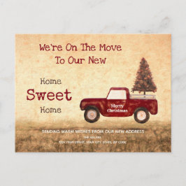 Weihnachten Weihnachten Roter Lkw Land Rustikal Postkarte