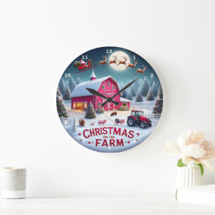Weihnachten Weihnachten Rustikaler Weihnachtswall Große Wanduhr