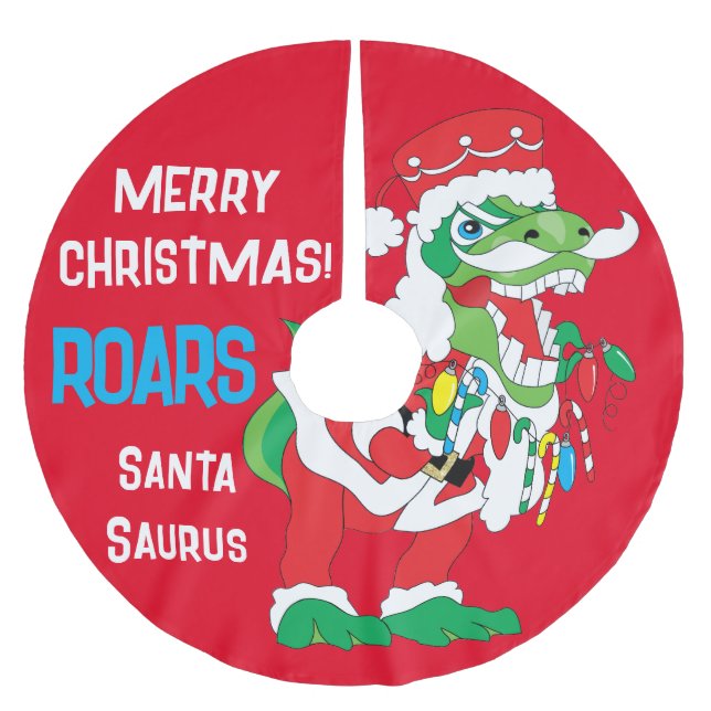 Weihnachten Weihnachten - Saurus Polyester Weihnachtsbaumdecke (Vorderseite)