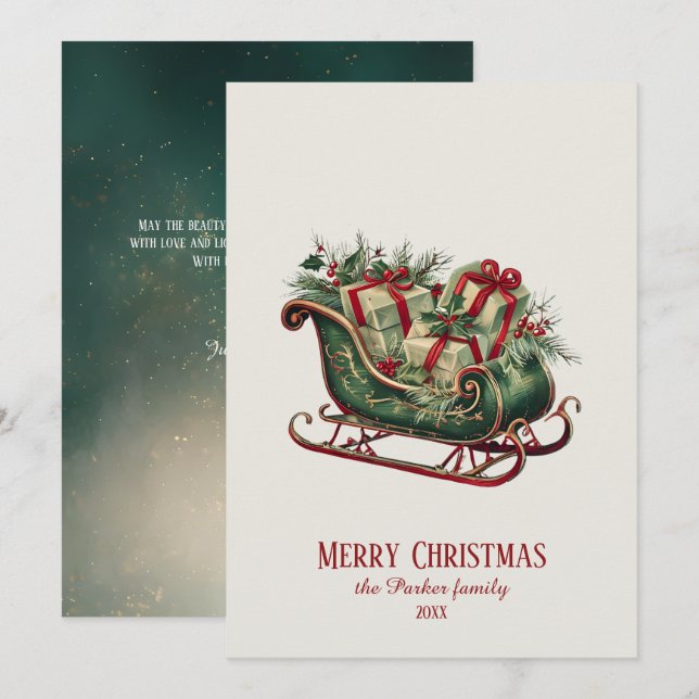 Weihnachten Weihnachten Schlitten mit Geschenken u (Vorne/Hinten)