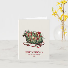 Weihnachten Weihnachten Schlitten mit Geschenken u Karte