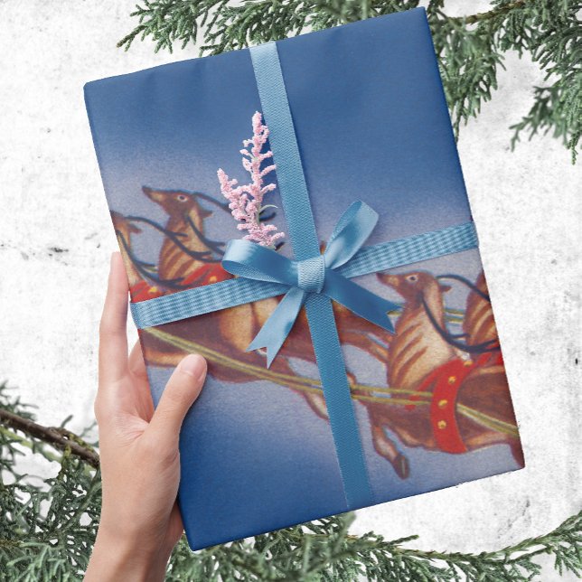 Weihnachten, Weihnachten, Schlitten mit Rentier Geschenkpapier (Von Creator hochgeladen)