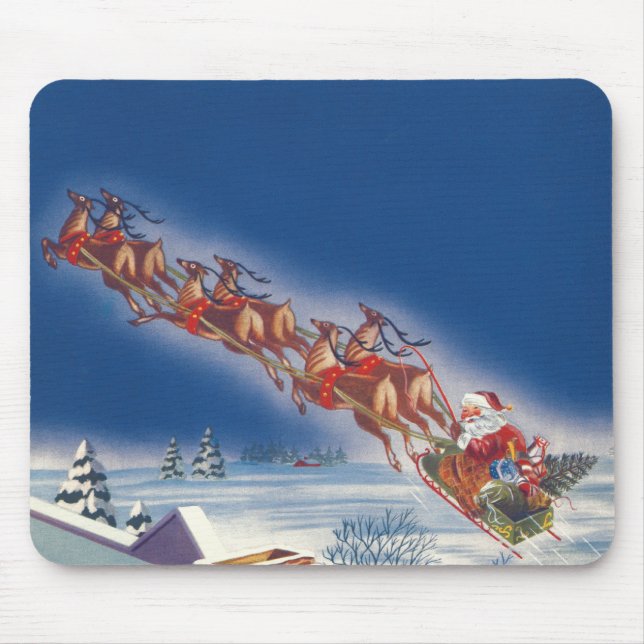 Weihnachten, Weihnachten, Schlitten mit Rentier Mousepad (Vorne)