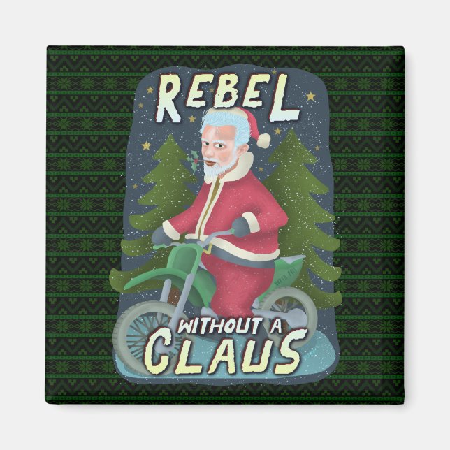 Weihnachten Weihnachten Spaß Motorrad-Rebell Magnet (Vorne)